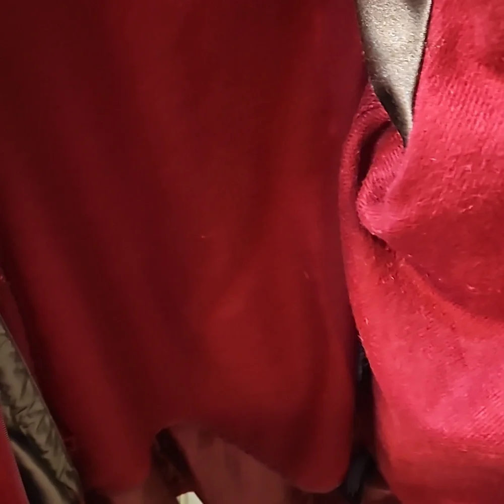 Miss Gallery Red Full Zip & Lined Coat Jacket  w Hood Womens Size 2xl - Picture 4 of 6